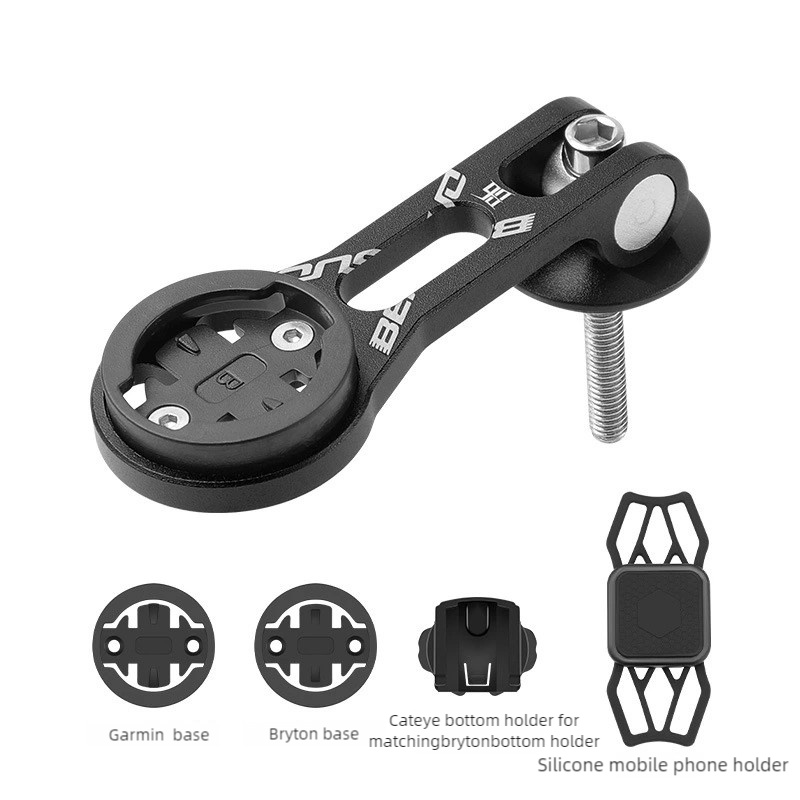 Bike Speedometer - ขายึดจักรยานสำหรับติดตั้งอุปกรณ์เสริมคอมพิวเตอร์จักรยาน วัสดุอลูมิเนียมอัลลอยด์ พร้อมที่ยึดโทรศัพท์ซิลิโคน สำหรับ Garmin Bryton