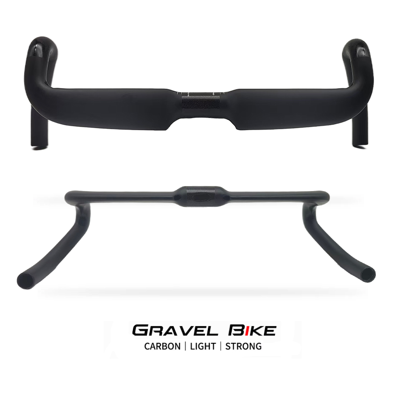 Cycling Gear Gravel - แฮนด์จักรยานคาร์บอนไฟเบอร์ 31.8 มม. แบบงอออกด้านนอก สำหรับจักรยานกราเวล สายภายในทั้งหมด