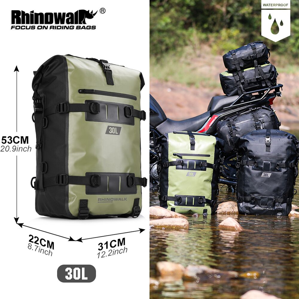 Cycling Gear Backpack - Rhinowalk ไฟท้ายรถจักรยานยนต์กระเป๋า 100% กันน้ํากระเป๋าเป้สะพายหลัง 8L 15L