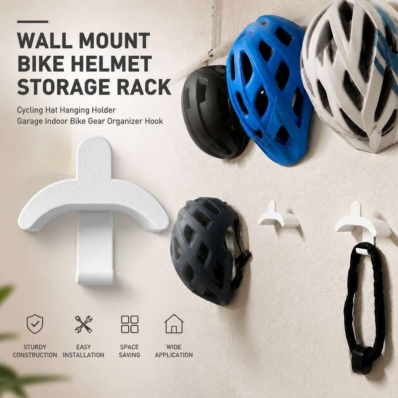 Cycling Gear Indoor - ที่แขวนหมวกกันน็อคจักรยานแบบติดผนังในร่ม ตะขอเก็บหมวกจักรยาน ชั้นวางอุปกรณ์จักรยานสำหรับโรงรถ