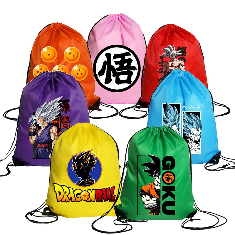 Cycling Gear Backpack - กระเป๋าเชือกรูดลายดราก้อนบอล ลายการ์ตูนอนิเมะ กระเป๋าเป้สะพายหลังสำหรับเล่นกีฬา กระเป๋าเป้สะพายหลังสำหรับปั่นจักรยานสุดเท่ กระเป๋าเป้จุของได้เยอะ