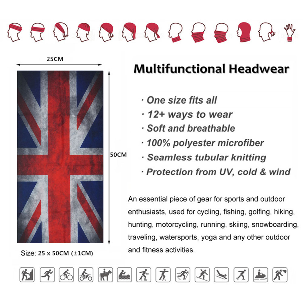 ผ้าโพกหัวอเนกประสงค์ลายธงของปร - Mens Cycling Gear Uk บทวิจารณ์และราคา